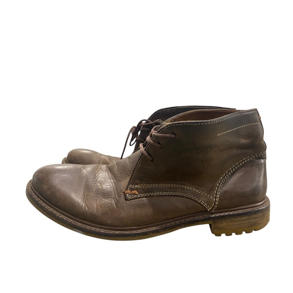 Hush Puppies Brown Leather Boots Classic Size 7 Preppy Ankle Boot Moccasin View 4